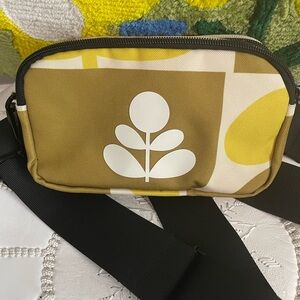 Orla Kiely Black and Cream Crossbody Bag